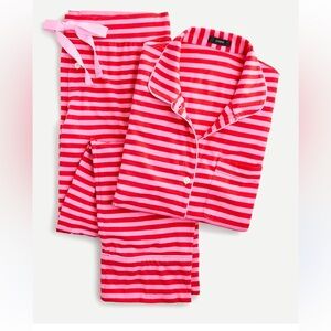 J. Crew Dreamy cotton pajama set in pink stripe XXS